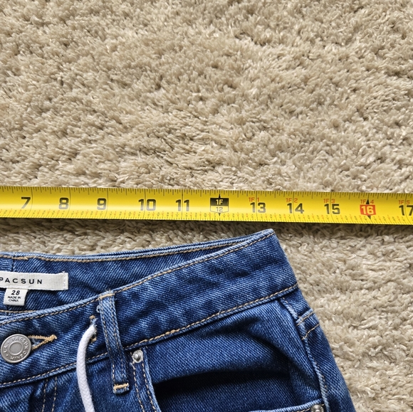 Pacsun blue jeans distressed jogger draw string womens 28 - Picture 9 of 10